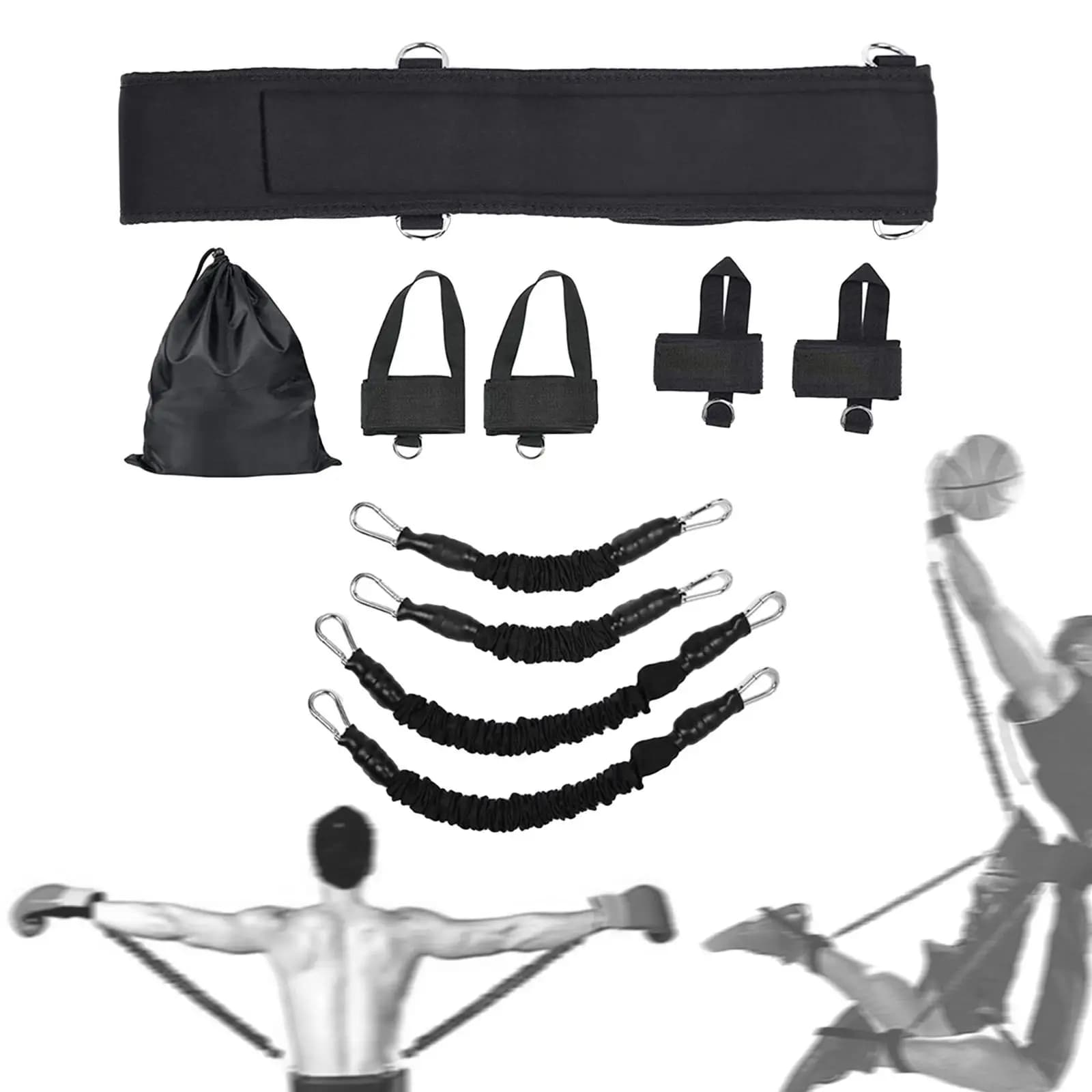 Set of 140 lb boxing resistance bands for men and women, jump training, for endurance training, combat