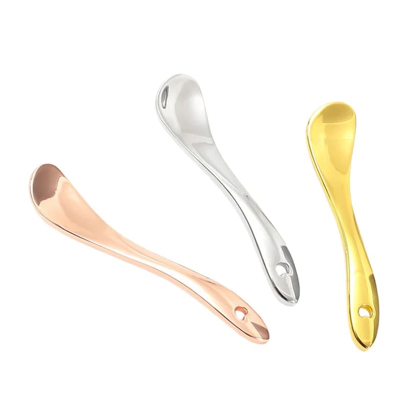 Cucchiai per trucco e bellezza per creme, lozioni, idratanti, spatola cosmetica in metallo per la cura della pelle, mini paletta riutilizzabile per maschere facciali