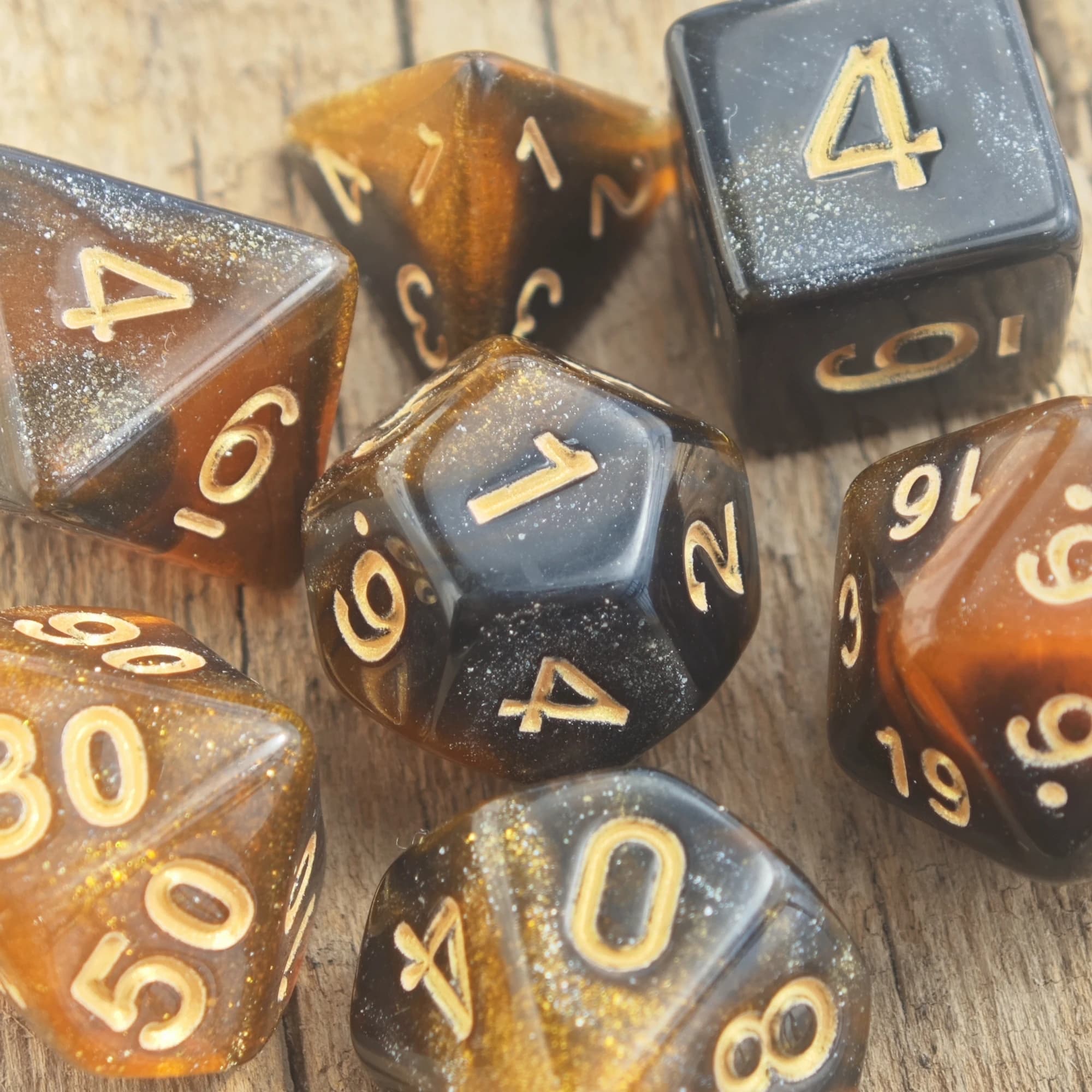 7 Pz/set Arancione e Nero Starlit Sky Set di Dadi Galattici D&D COC RPG Fantasy Bottiglia di Pozione Dungeons and Dragons Gioco Desktop