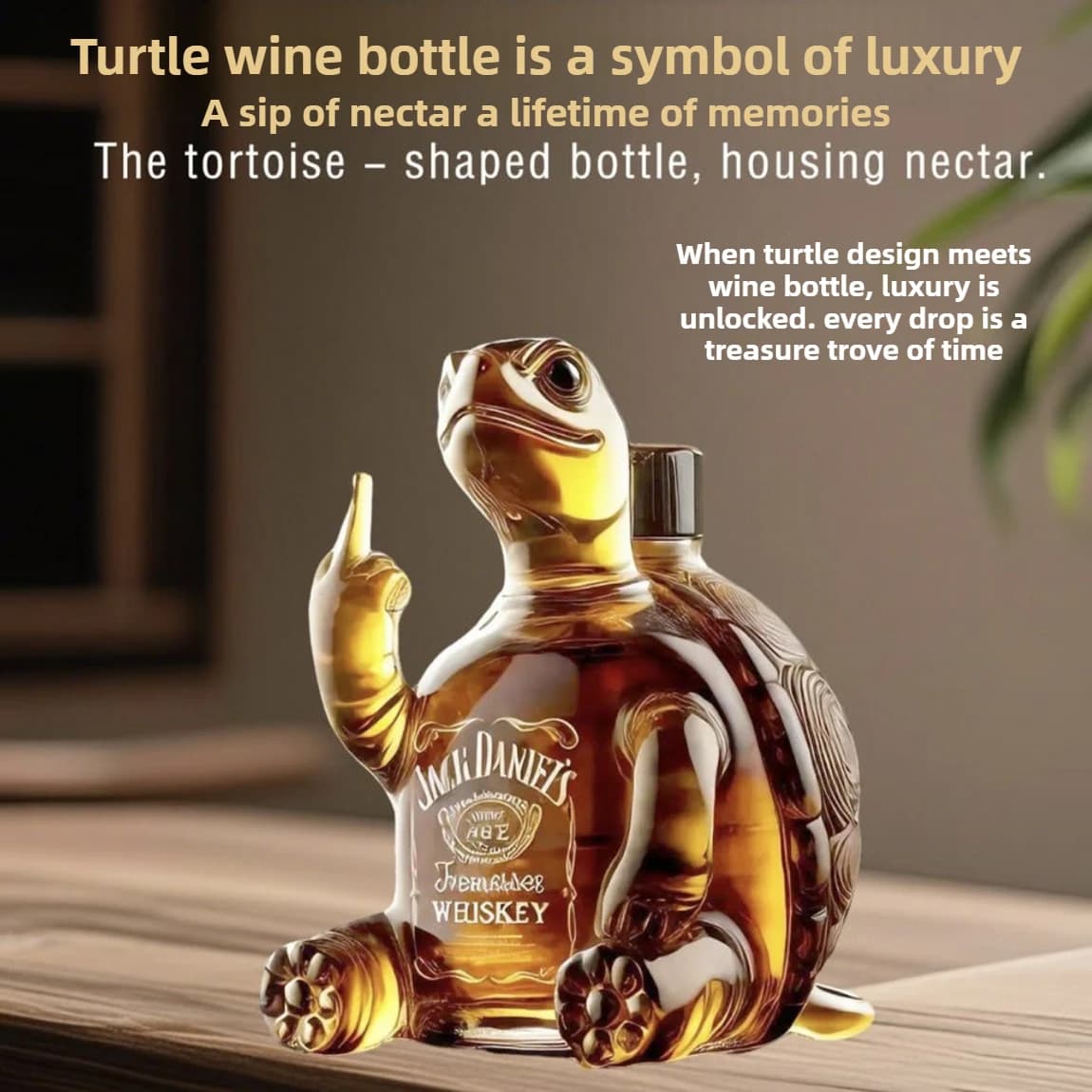 Nuovo animale creativo bottiglia di whisky tartaruga verticale dito medio posa fatta a mano contenitore per vino in vetro borosilicato alto ornamento