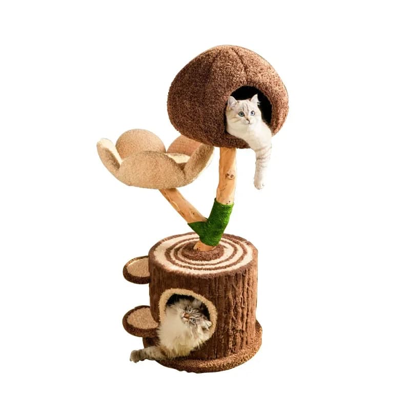 Il palo da grattare per gatti con foro per piccolo appartamento integrato per albero nido con struttura da arrampicata per gatti in legno massello non occupa