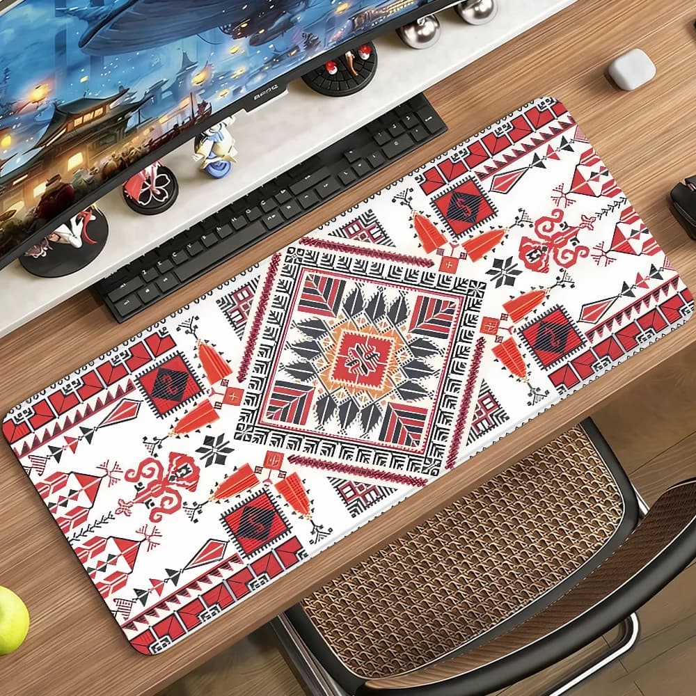 Tappetino per mouse Art Tatreez, tappetino per computer in gomma antiscivolo, tappetino per computer Gamer Balance Decoracion, tappetino per laptop, ufficio, grande