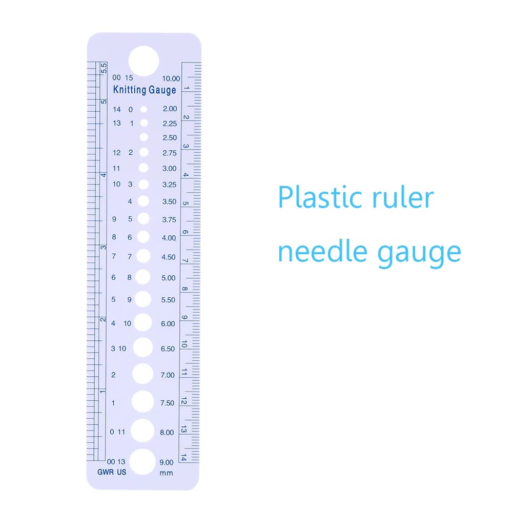 Patch work Ruler Quilting Ruler Sewing Ruler Plastic Knitting Needle Gauge Ruler Inch cm Sewing Tools US UK Canada Sizes 2-10mm