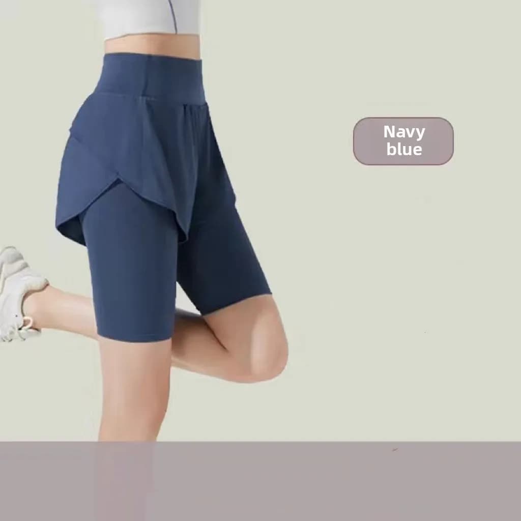 Women 2 in 1 Running Shorts Quick Dry Loose Fit Yoga Gym Summer Anti Exposure