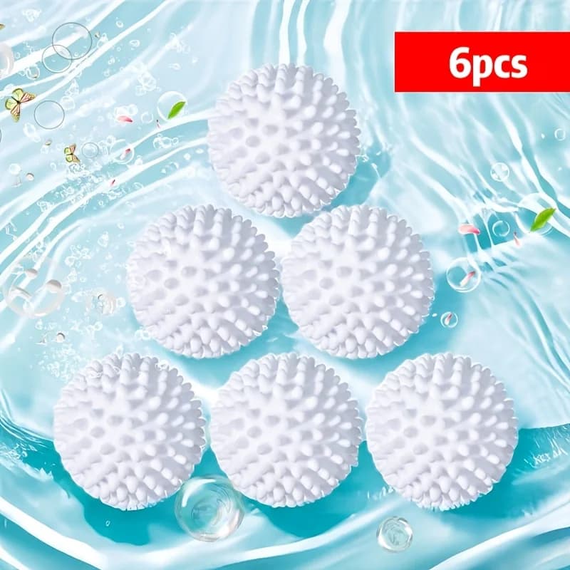 Sfera per bucato in silicone da 6 pezzi, sfera per bucato a tamburo anti-fouling, prodotti essenziali per la pulizia per bucato riutilizzabili