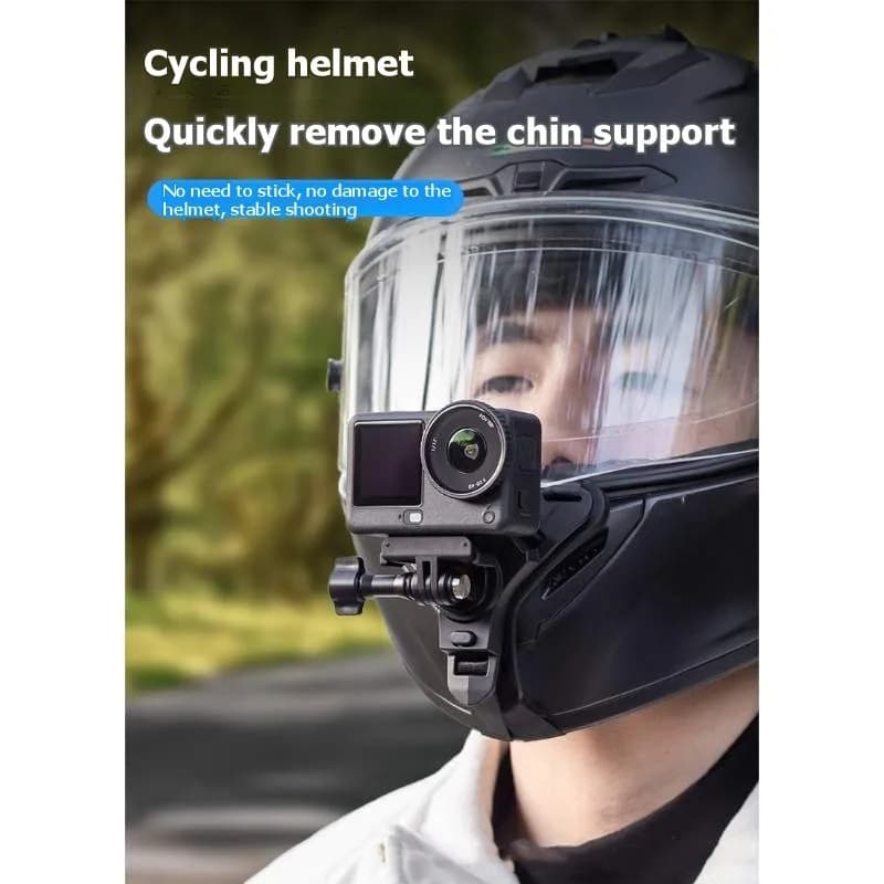 Supporto Frontale Pieghevole AS95 per DJI Osmo Action 6, Cinghia per Casco da Moto