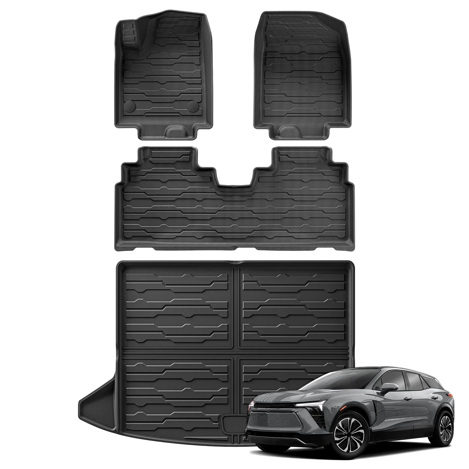 Car Trunk Mat For Chevrolet Blazer EV 2024 2025 TPE Floor Mats All Weather Anti-Slip Rear Trunk Pad Cargo Liner Anti Dirty Pads