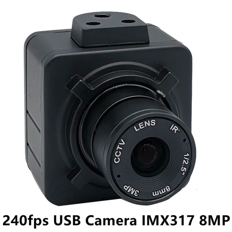 USB camera 180fps 120fps 240fps IMX317 4K 8MP Mini USB BOX monochromatic high speed Webcam with 5-50mm zoom lens for motion acquisition