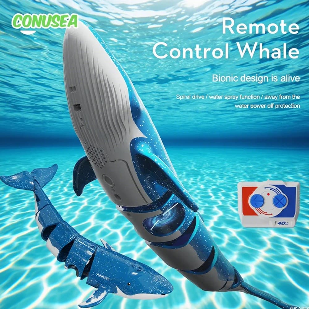 Underwater RC Underwater Balene Remote Control Shark Underwater Boat Toy Nave Diving In Swimming Lake Gift children water toys