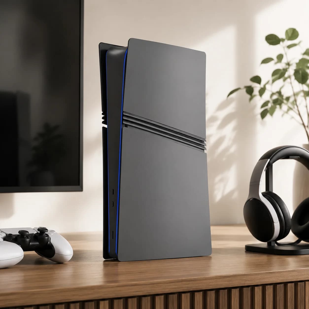 Case For PS5 Slim Replacement Protective Shell Cover Detachable Gray Anniversary Case Faceplate For PS5 Console Gaming