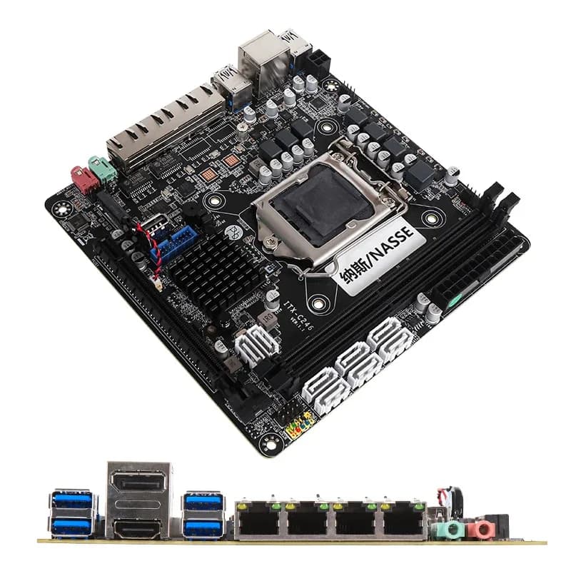 Nuovo C246 Black Synology FlyCow ITX Soft Router Server di archiviazione NAS Scheda madre B250/C236 a bassa potenza