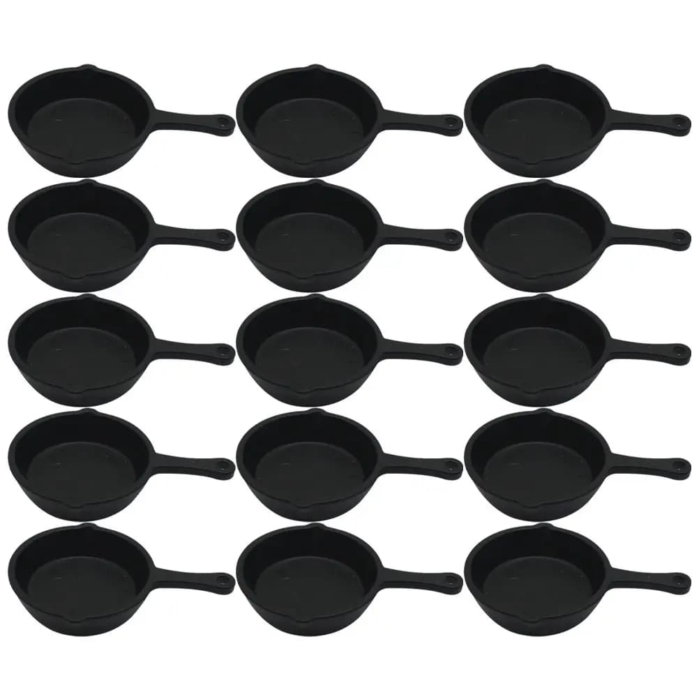 Set di 15 Mini Padelle in Plastica, Accessori da Cucina in Miniatura, Oggetti per Scenari di Cucina, Gioco di Ruolo, Micro Paesaggio