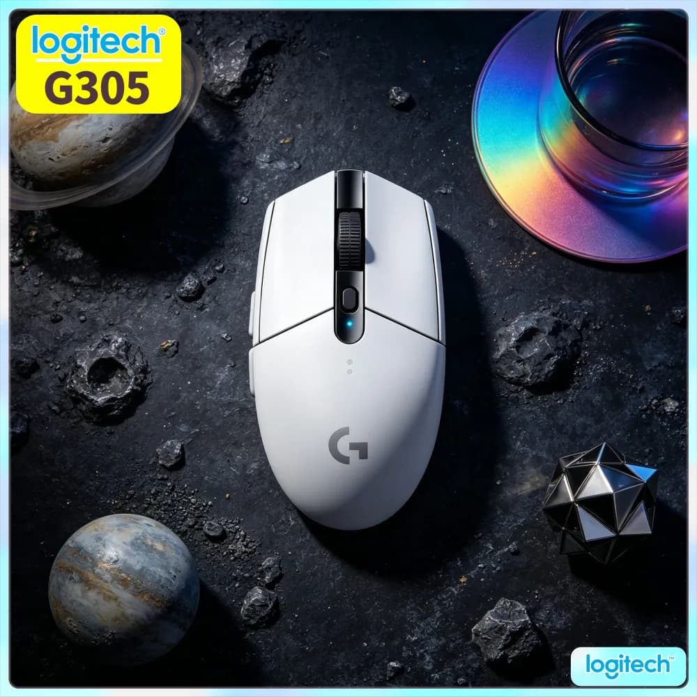 Logitech G305 Wireless LIGHTSPEED Game Mouse HERO Optical Sensor 12000 DPI 6 Programmable Keys For PC And Mac Gaming Use