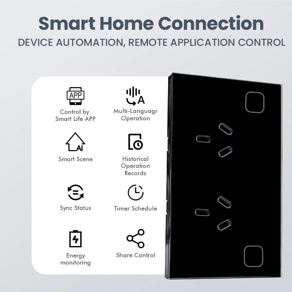 AU NZ ARG WIFI Tuya Presa a muro intelligente Presa elettrica Presa di corrente Interruttore tattile Controllo remoto wireless da Alexa Google Home
