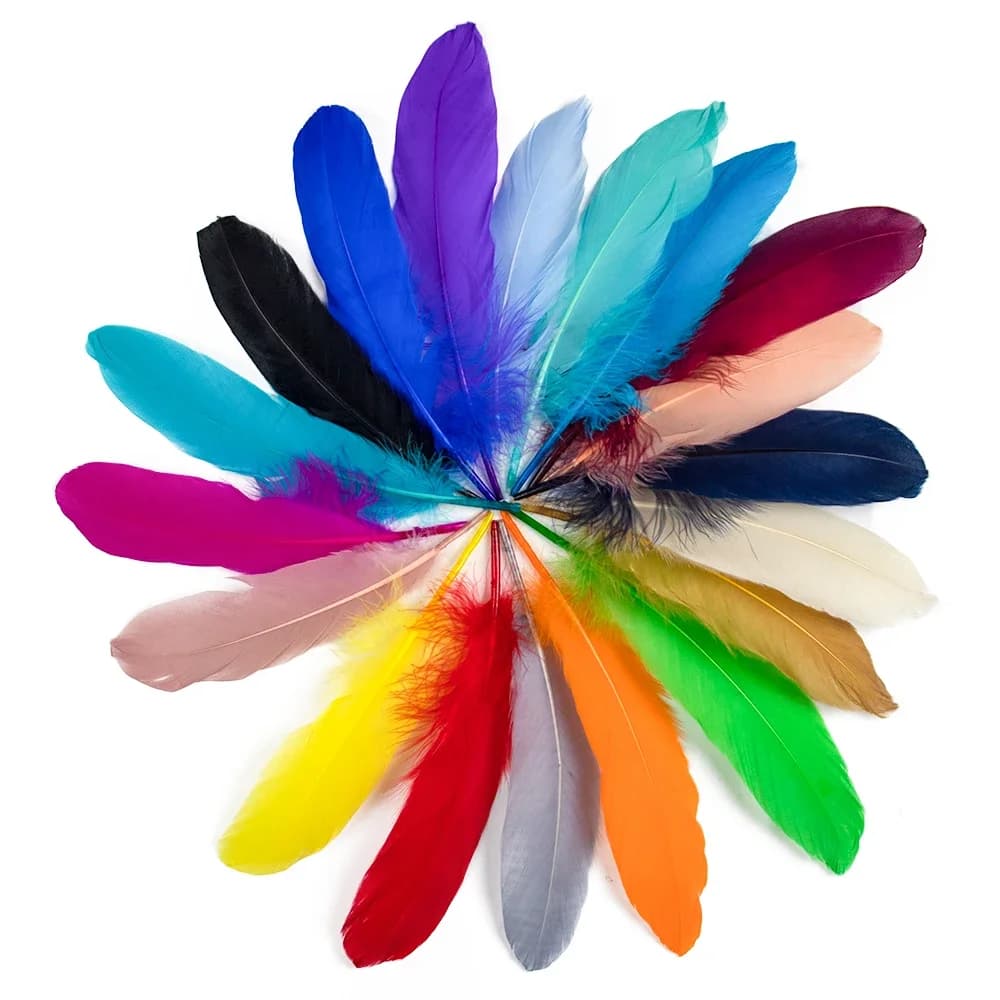 50/100/200PCS Natural Colorful Goose Feather 15-20cm Plumes for Craft DIY Dream Catchers Earrings Costume Mask Making Art Supply