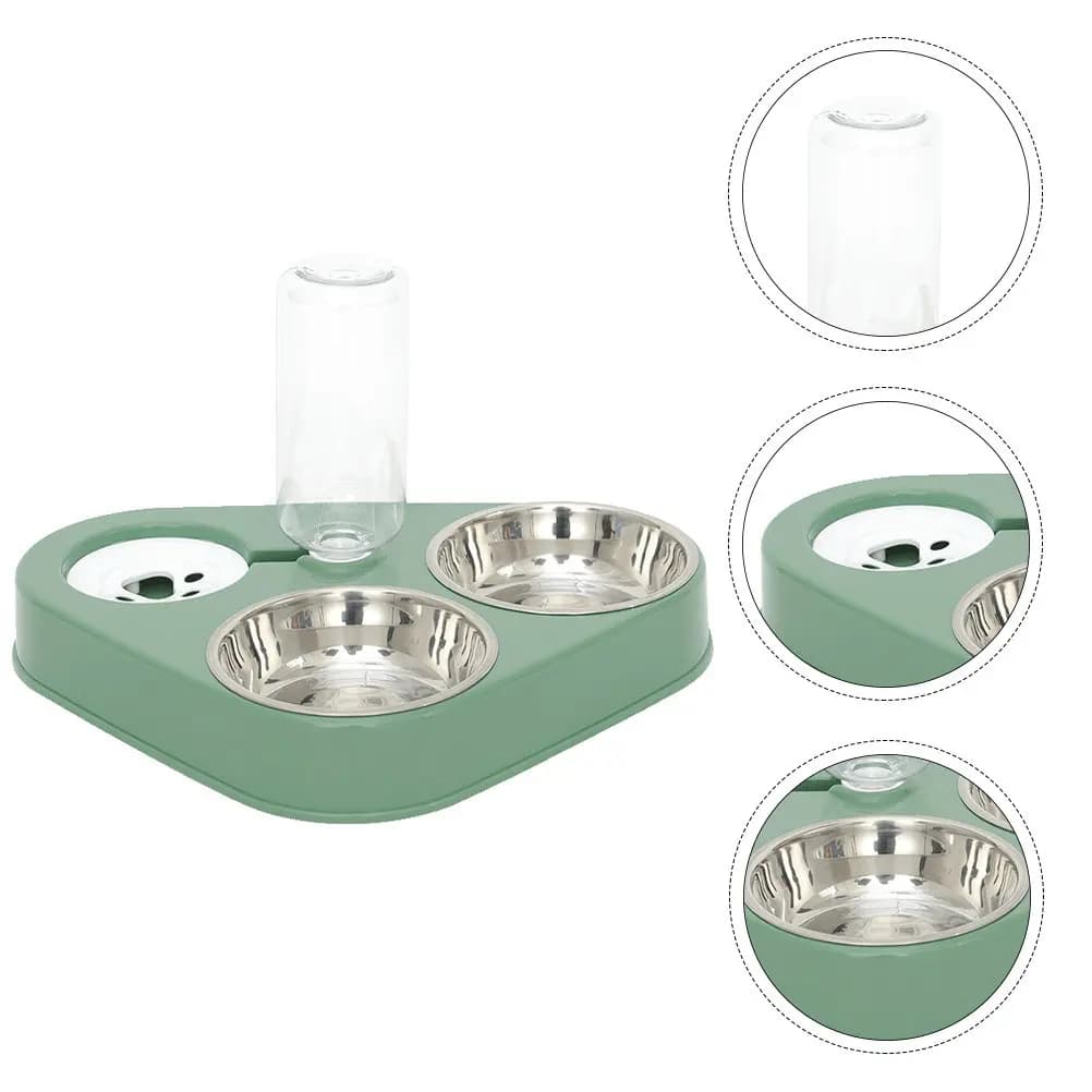 Distributore Automatico d'Acqua per Animali Domestici 500ml, Ciotola in Acciaio Inox Senza Fili per Cani e Gatti, Divisorio per Acqua Pulita