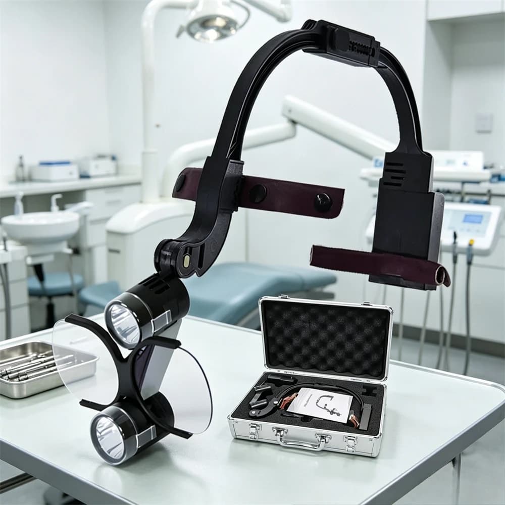 5W Dental LED Headlight Binocular Loupes 2.5X 3.5X Adjustable Headband Surgical Magnifier Lamp