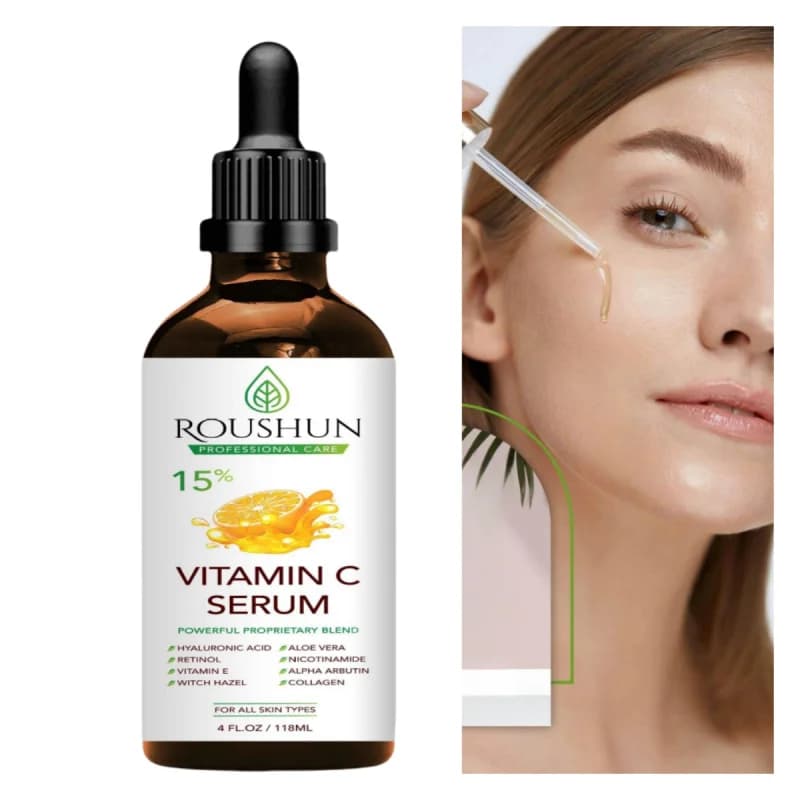 118ml Siero alla vitamina C Cura del viso Essenza per la cura della pelle Essenza idratante liquida Essenza idratante per corpo, occhi, viso, olio essenziale per le mani