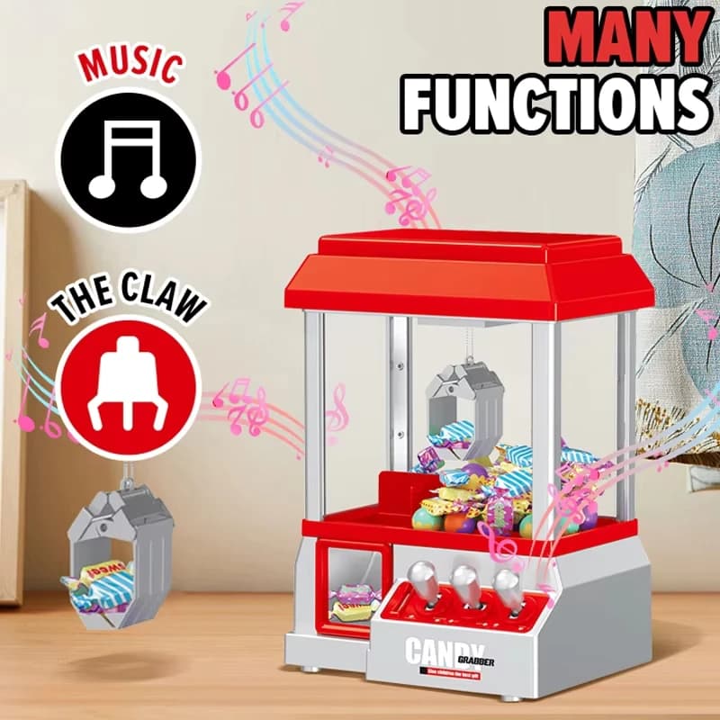 Macchina per artigli elettronica Gioco per arcade di caramelle Giocattolo Mini macchina per artigli Musica e luci Grabber Cattura bambola Giocattoli per bambini Regalo di compleanno per ragazza