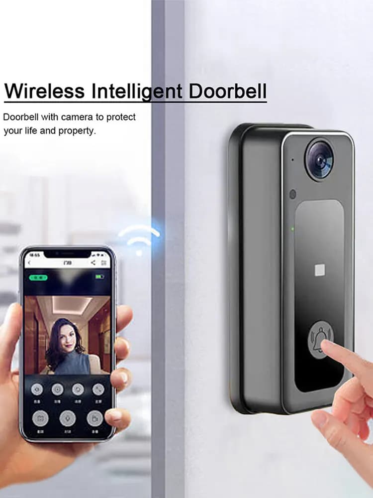 Campanello Wireless per Telefono con Audio Bidirezionale, Videocitofono Intelligente, Mini Campanello a Batteria, Immagine Live 1080HD, Telecamera di Sicurezza Domestica