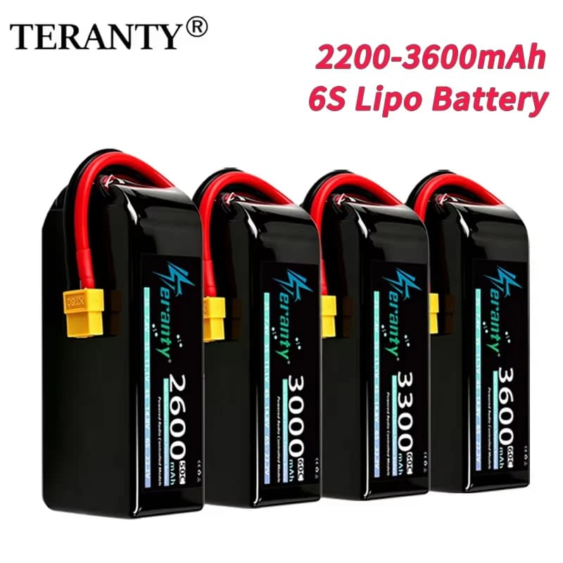 TERANTY 6S Lipo Battery 2200/2400/2600/3000/3300/3600mAh 22.2V 60C with T/XT60/XT90 for RC Car Truck Tank RC Airplane FPV Drone