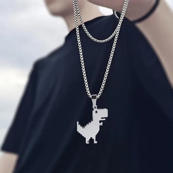 Collana con Ciondolo Creativo a Forma di Piccolo Dinosauro per Uomini e Donne, Gioiello Gotico Punk per Feste, Regalo all'Ingrosso