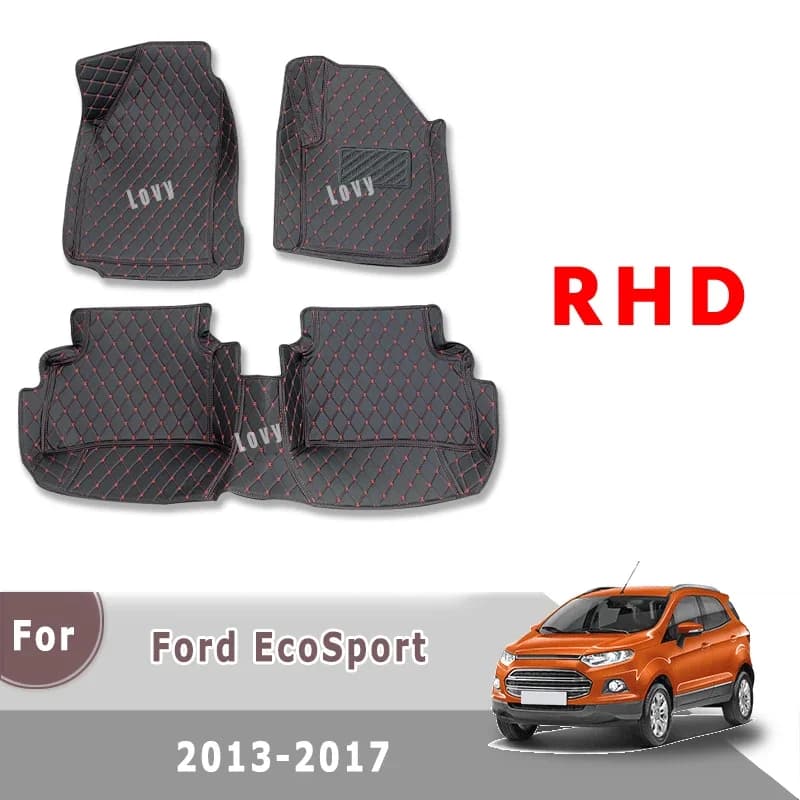 RHD Carpets for Ford Ecosport 2017 2016 2014 2013 2013 Auto Car Mats Accessories for Interior Car Styling Car Carpet Relief Piede
