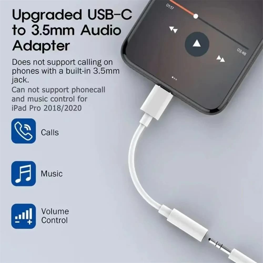 USB Headphone Connector Adapter Type C To 3.5mm Earphone Jack Audio Cable Adapter for Huawei Mate 30 P30 Xiaomi Android Phone