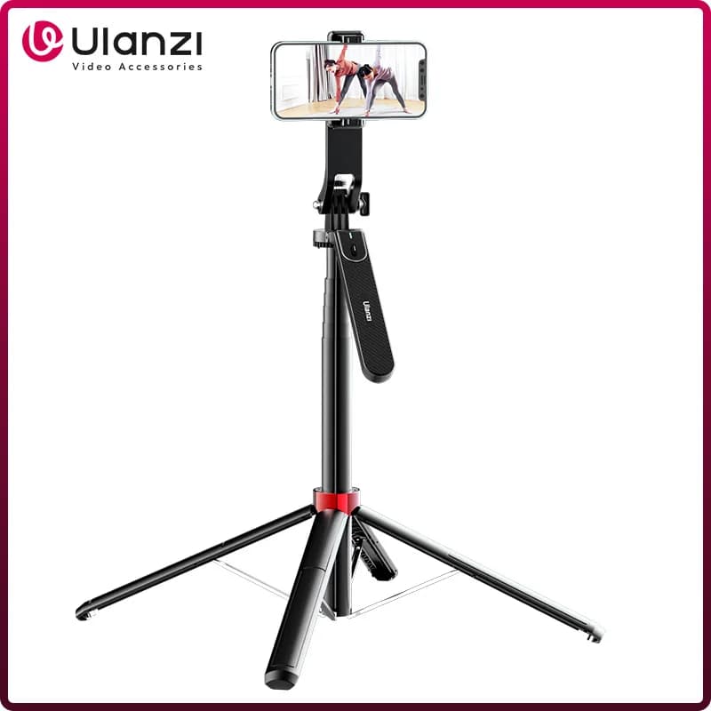 Tripod for selfie stick with remote control Bluetooth Ulanzi MA09 from 1.8 M with screw from 1/4" 360 ° Support for swivel phone for live streaming Vlog
