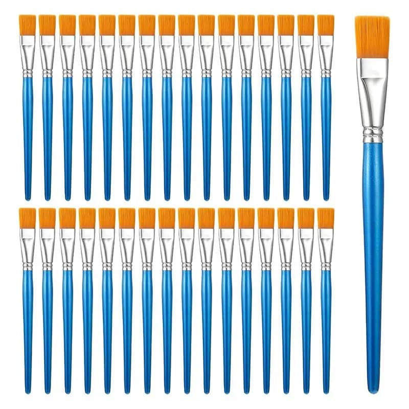 HLZS-32 Pcs 1 Inch Flat Paint Brushes For Acrylic Painting Watercolor Large Acrylic Paint Brush Artist Painting Brush