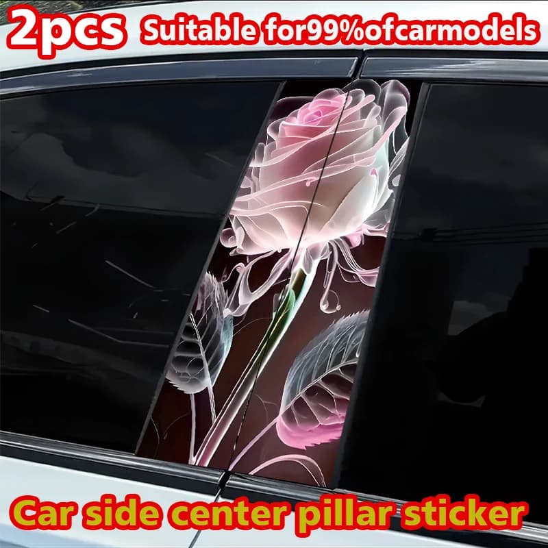 2 stickers for car mount B, custom scratch resistant stickers, pink color