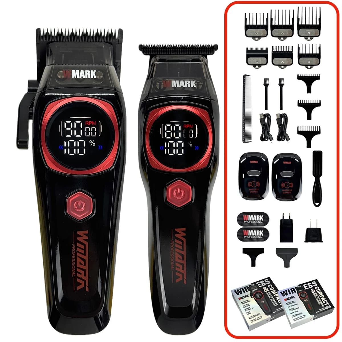 WMARK 8004 8204 KIT Professional Electric Haircuts Brushless Motor 9000RPM with Base DLC Lama Barbiere Machine