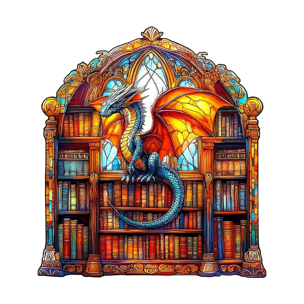 Scatena il tuo avventuriero interno con il puzzle in legno della Biblioteca del nostro Drago: una sfida ad alto paletto realizzata in masterfulamente