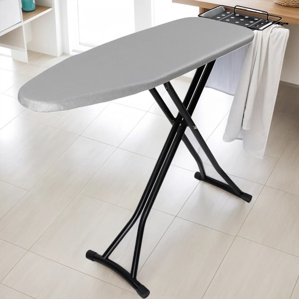 Heavy Duty Compact Iron Board Height Adjustable Steam Iron Rest with Heat Cover Full Size Ironing Board Non-Slip Legs