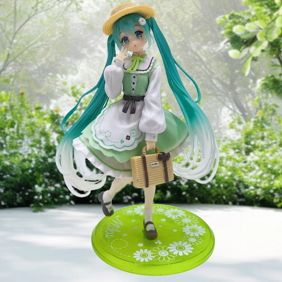 Hatsune Miku Desktop Carino Action Figure 20 cm Neko Orecchie T-Shirt Ver Anime Figurine Kawaii Ragazza Modello Giocattolo Adorabile Decor Regalo