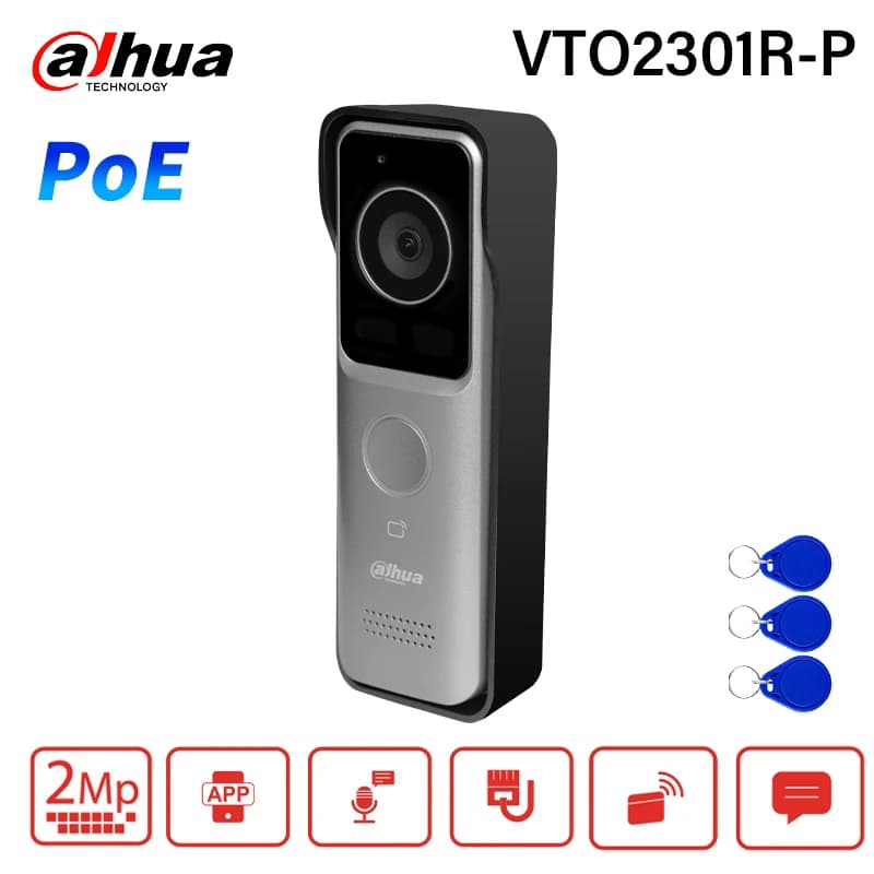 Dahua 2MP PoE Campanello Telecamera HD Visione notturna Video citofono APP Sblocco remoto IP65 IP Villa Door Station Web config VTO2301R-P