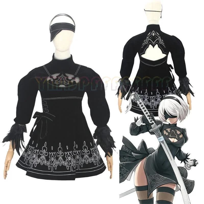 Halloween 2B sisters Nagoyama Kurasaki College Uniform Gloves Shorts Headband Eye Mask Bowknot Knee Socks Eye Mask Easter Carniv