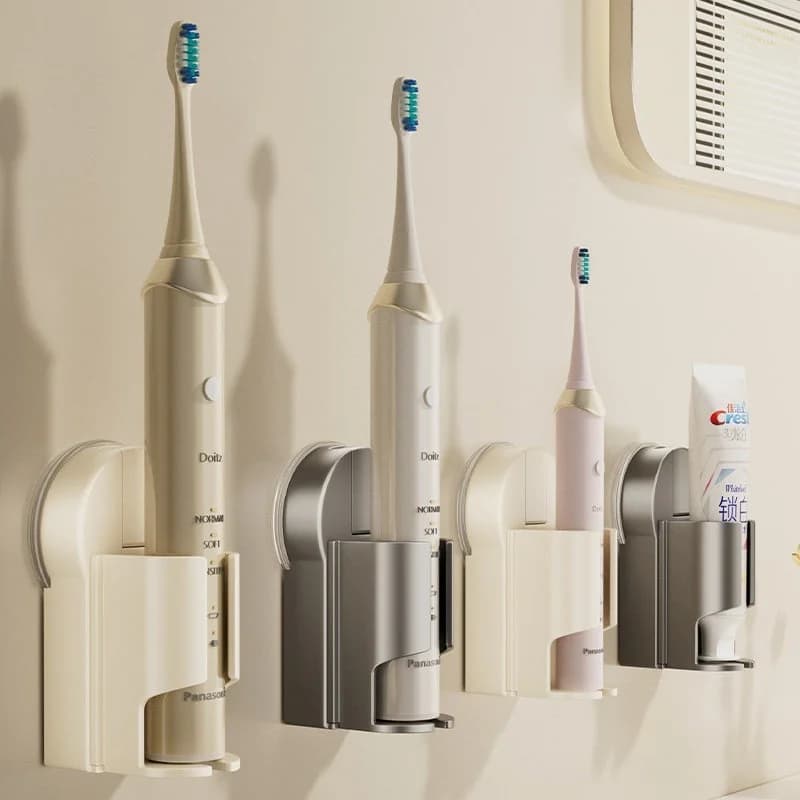 Punch Free Suction Cup Toothbrush Rack Vacuum Wall Mount Waterproof Bathroom Storage Holder For Electric Toothbrush