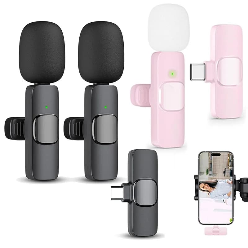Wireless Lavalier Microphone USB C Mini for iPhone 17/16/15 Android Noise Reduction Vlog YouTube Recording Lavalier Microphone