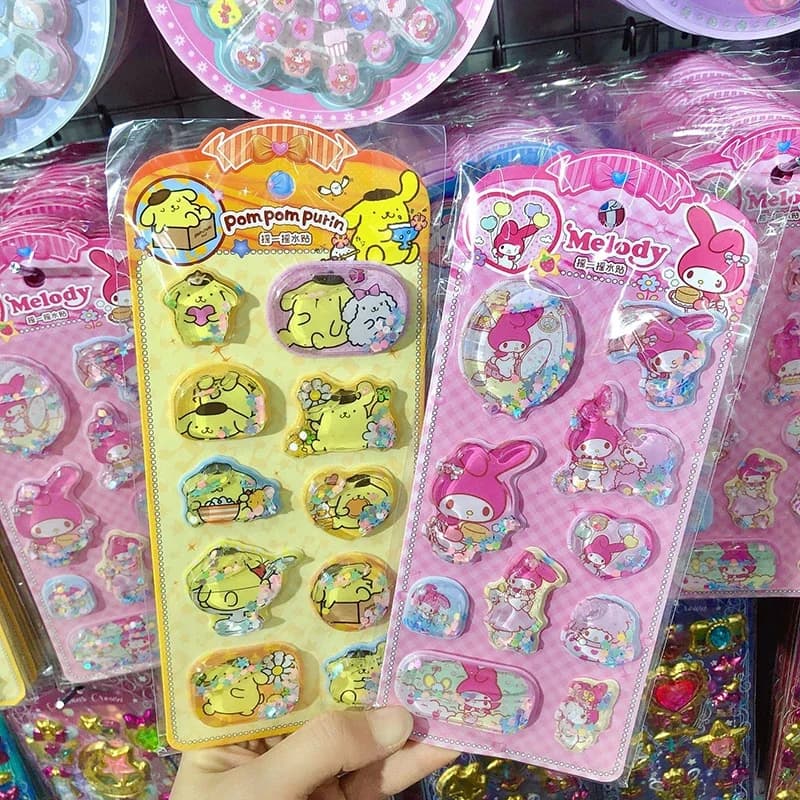 Adesivi 3D Scintillanti Sanrio Hello Kitty per Decorazione Fai-da-Te di Quaderni, Album, Diari, Regalo Carino per Studenti
