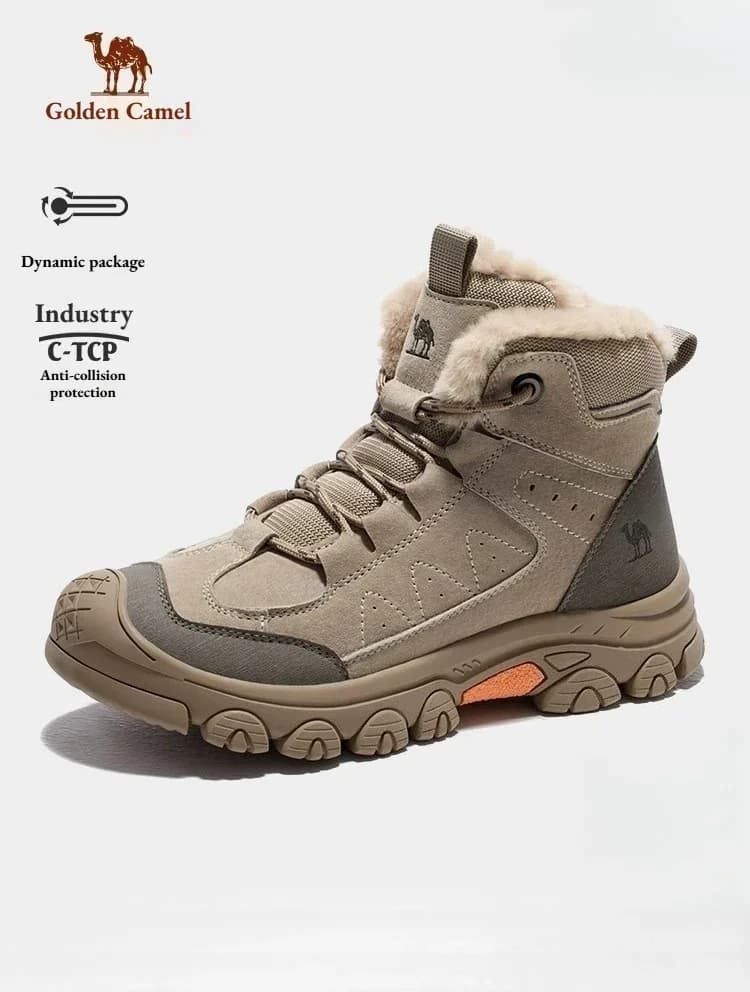 Golden Camel Winter Men Hiking Boots Waterproof Anti Slip Warm Snow Ankle Boot Outdoor Wear-Resistant Trekking Climbing Shoes