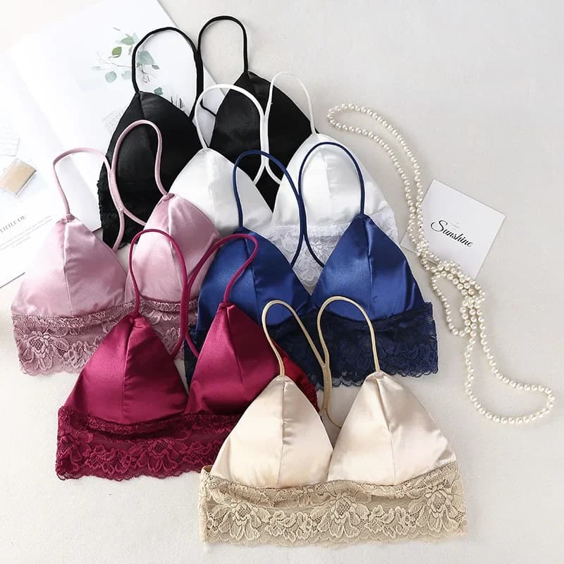 Sexy lace bra Bras in satin bra Push Up woman padded soft underwear without seams Lingerie bras small cup