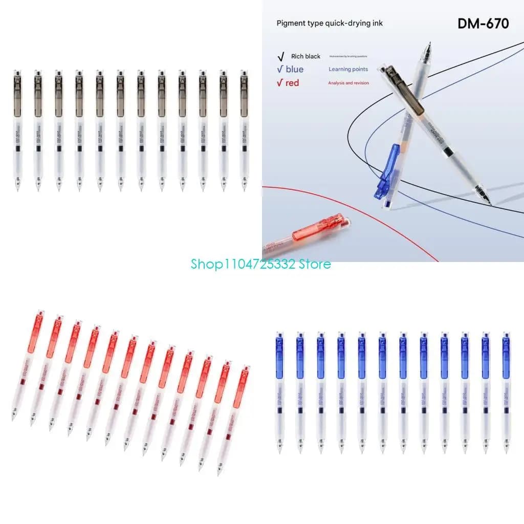 P5EA 12 pezzi penna gel retrattile punta da 0,5 mm per aule affari tipo penna a inchiostro gel set penne a con