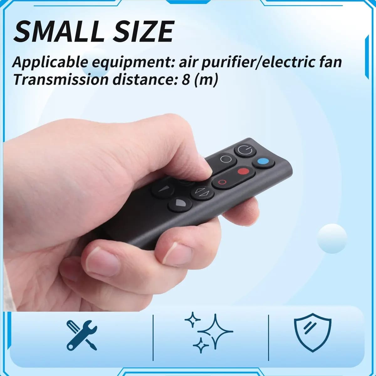 DT140/Replacement Remote Control Suitable for AM09 HP00 HP01 Air Purifier Leafless Fan Remote Control Black