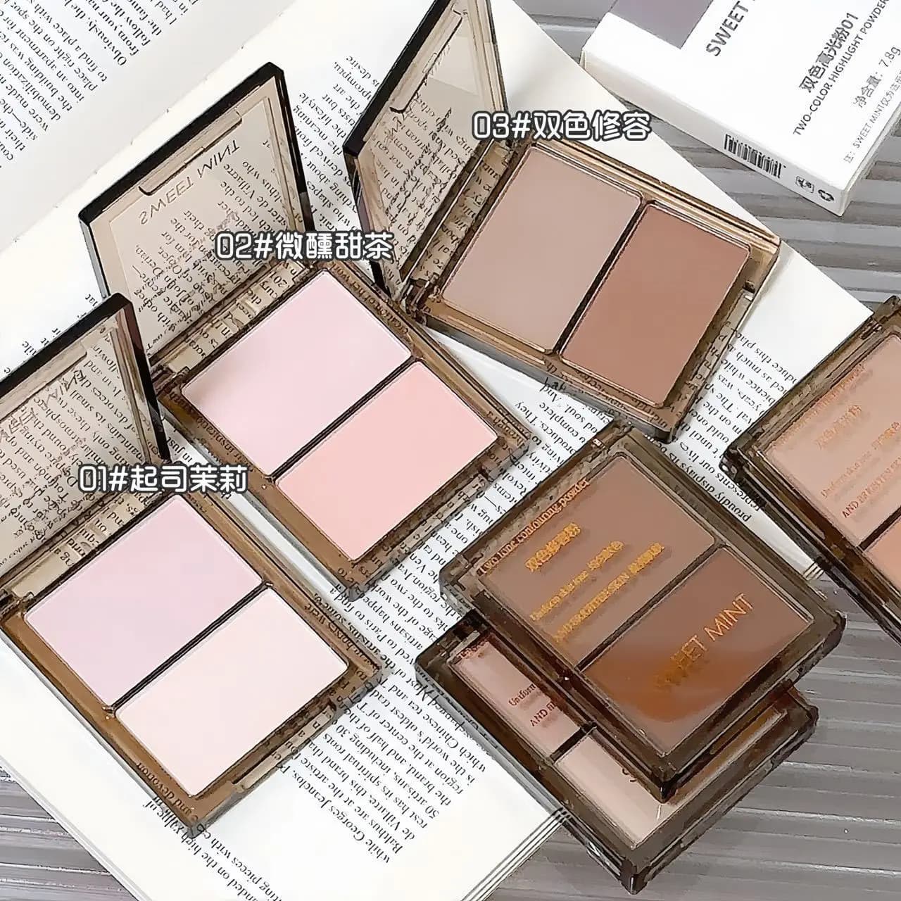 SWEET MINT Two Tone High Gloss Makeup Powder Matte Stereoscopic Brightening Nose Side Shadow Integrated Disc