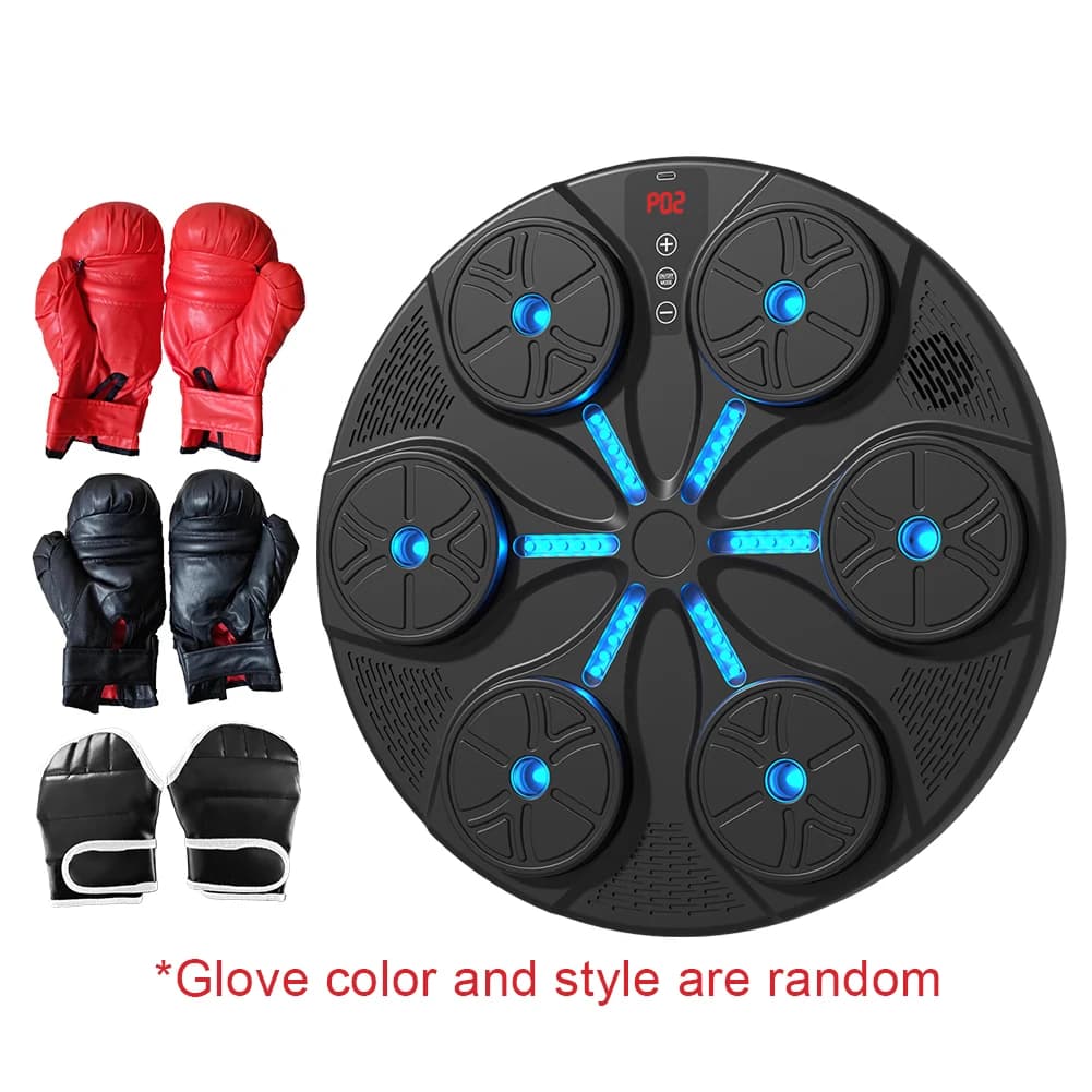 Music Boxing Machine Boxing Reaction Wall Target Type C USB Charging Music Boxing Puncher Wall Mounted with Gloves for Home Gym