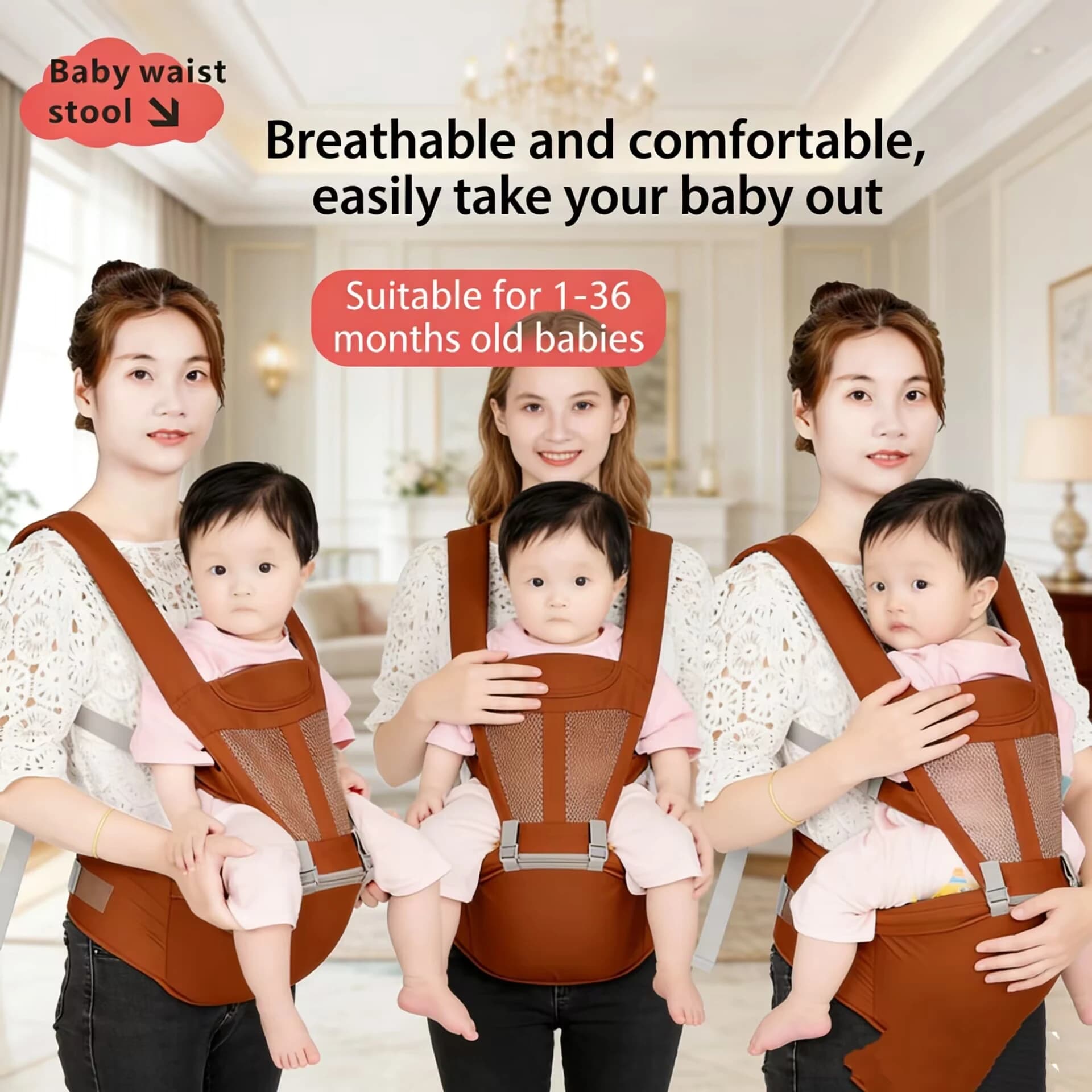 Baby Carrier Multi-use Before and After Kangaroo Bag Ergonomic Infant Multifunctional Accessories Waist Stool Newborn To Toddler