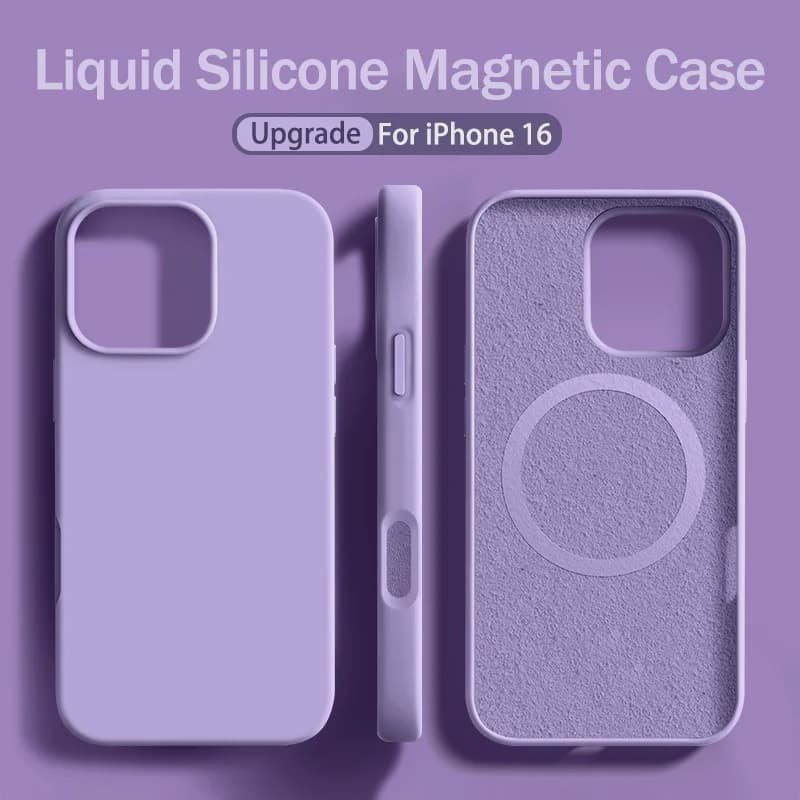 Aggiornamento Custodia in silicone liquido magnetico per iPhone 16 15 14 13 Pro Max 12 11 Plus per accessorio di protezione morbida per telefono Magsafe