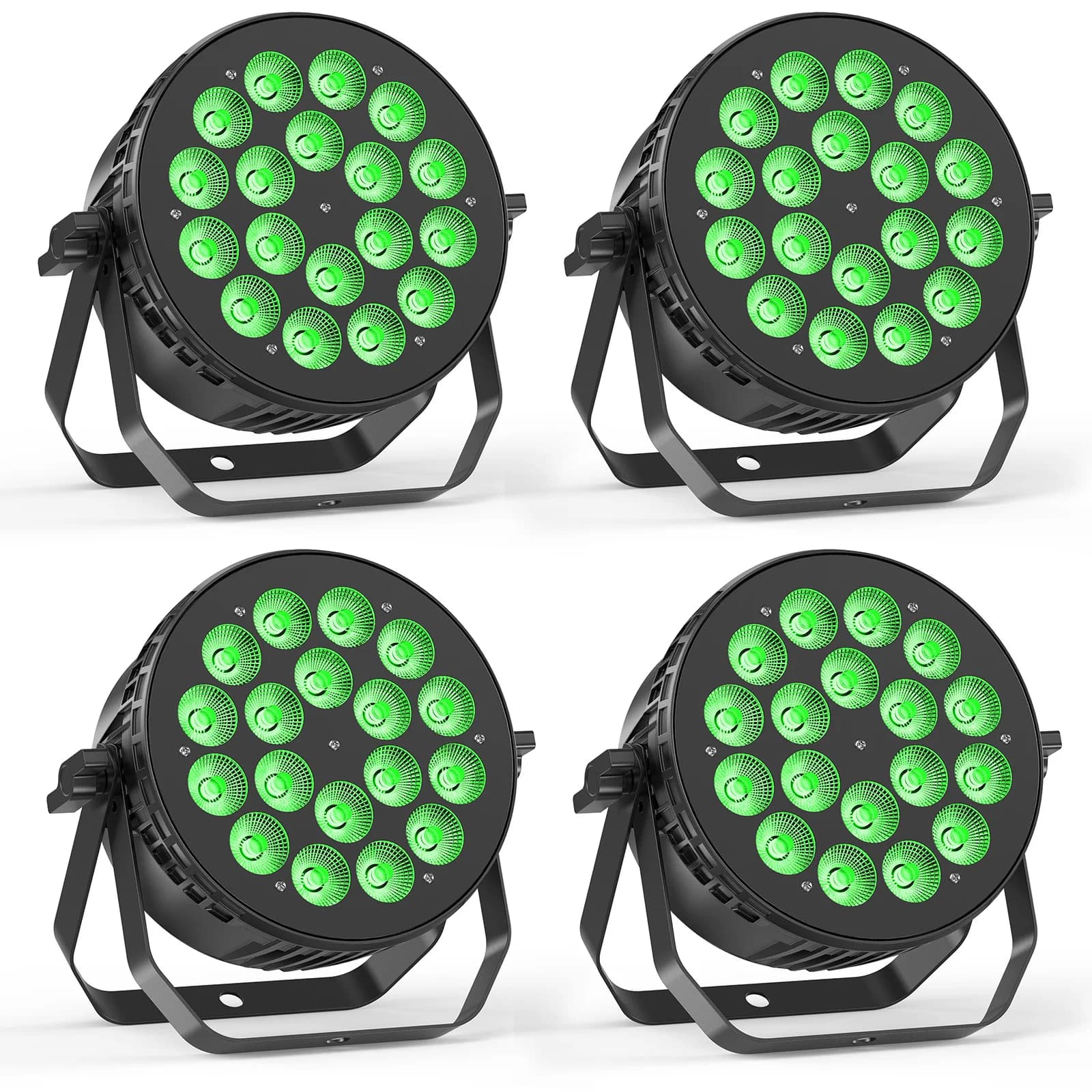 Datewink 4Pcs 18x10W RGBW LED Par Lights Stage Lighting Effect Projector DMX512 For Dj Disco Wedding Bar KTV Party Karaoke Show