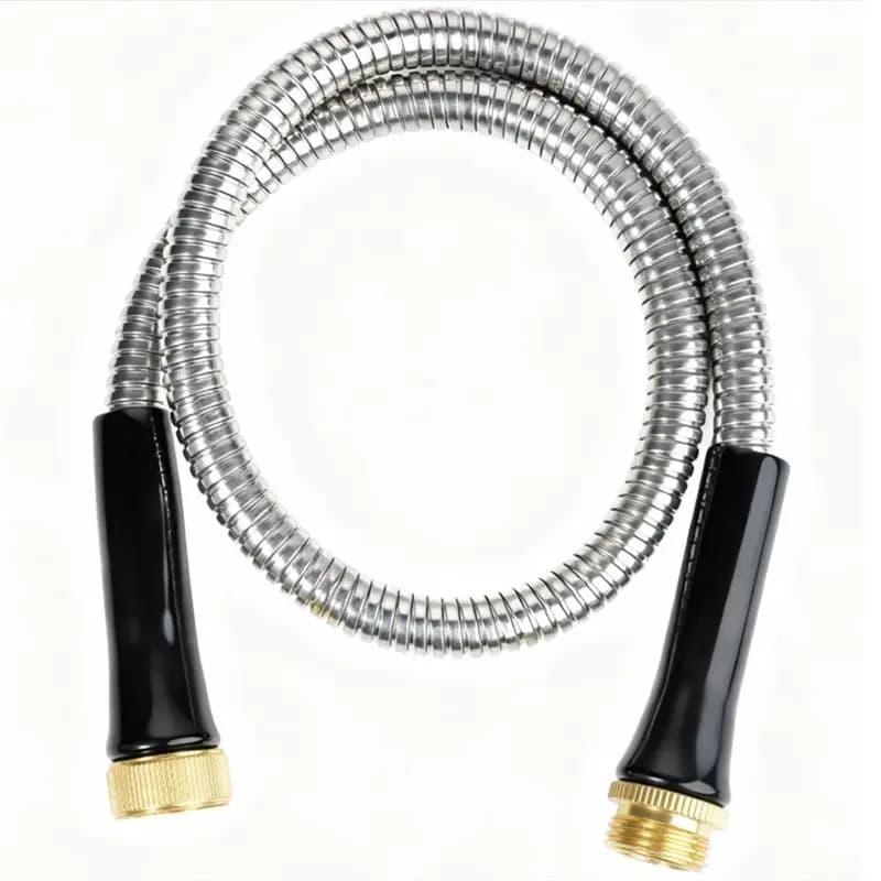 Garden pipe L60A short 3 feet x 5/8 inches stainless steel for winding and tap, connection tube included